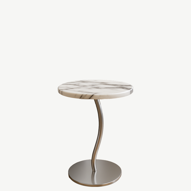 Marmeren Eettafel Lesley Rond Wit Zwart - Afbeelding 3