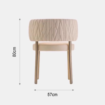 Eetkamerstoel Bouclé Emilia Champagne Beige Taupe - Afbeelding 5
