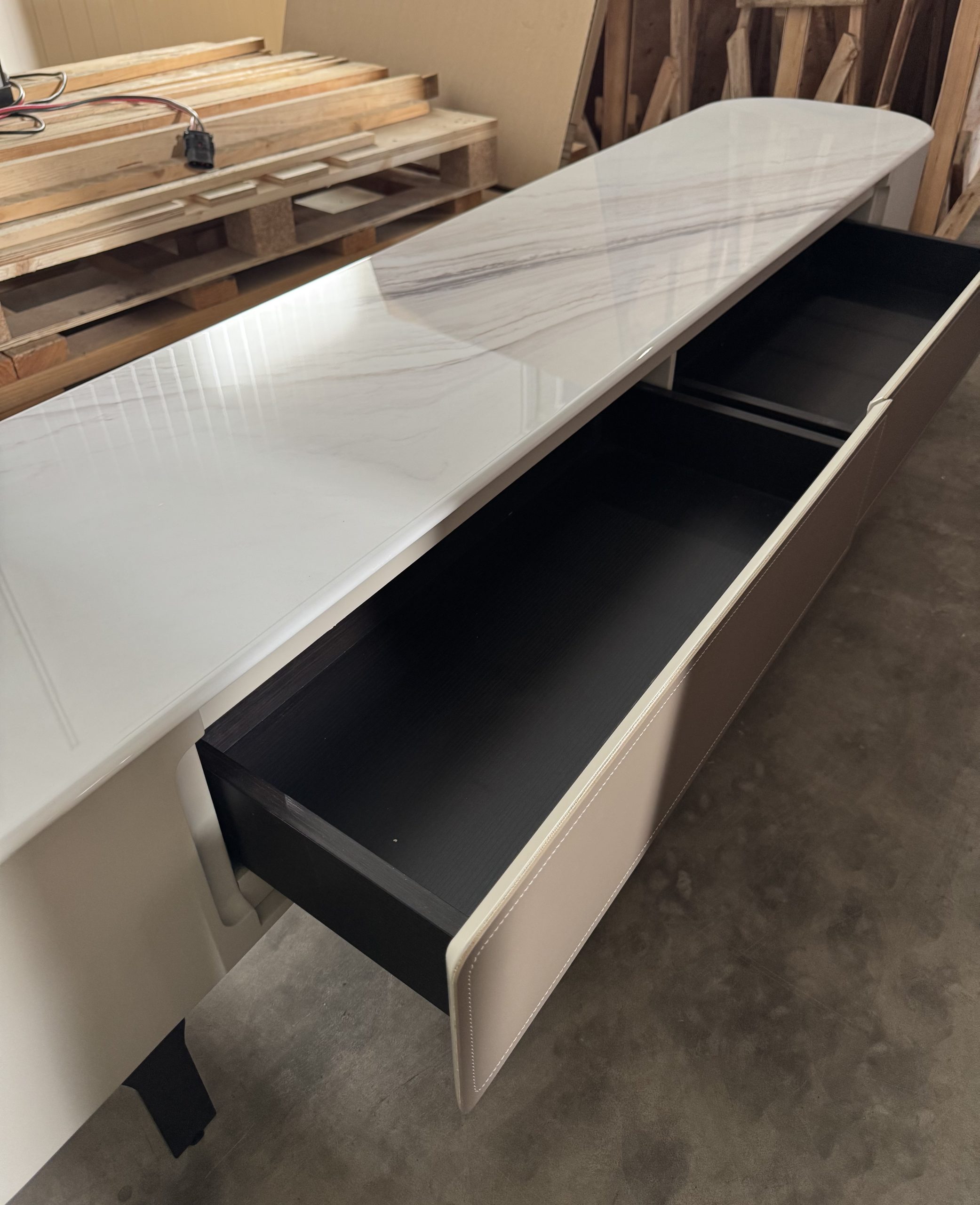 TV meubel + salontafel in marmer (showmodel -60%) - Afbeelding 3